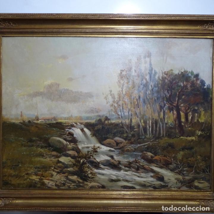 Arte: Gran &oacute;leo sobre tela de Francesc gimeno arasa. pieza de museo. enmarcado en petritxol 8 bcn.