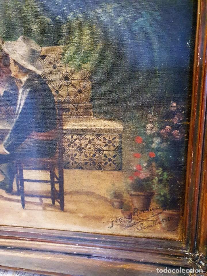 Arte: -ANTIGUO OLEO SOBRE LIENZO - Foto 3