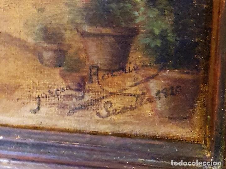 Arte: -ANTIGUO OLEO SOBRE LIENZO - Foto 8