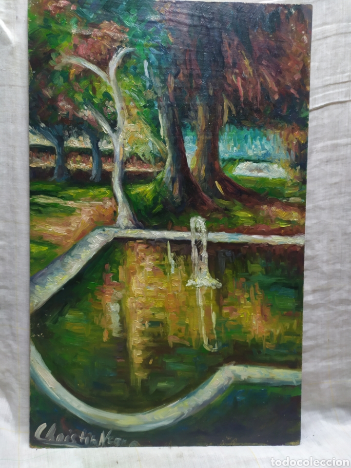 Arte: Junto a la fuente del parque (original) - Foto 3