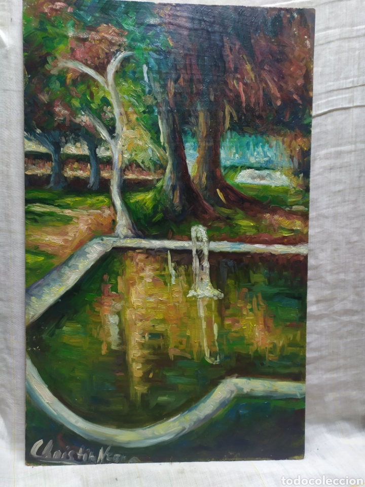 Arte: Junto a la fuente del parque (original) - Foto 1