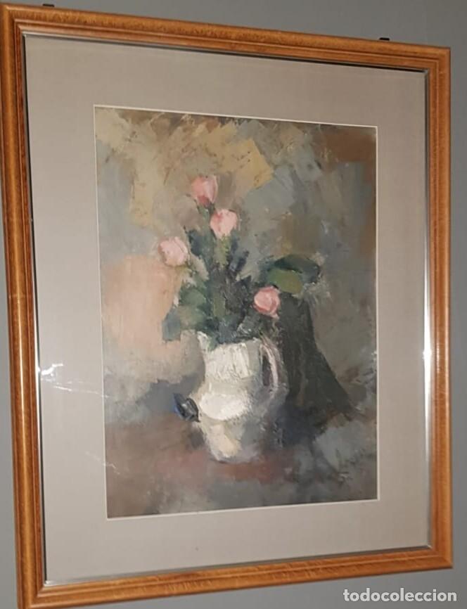 oleo a espatula jarron de flores firmado ortega - Buy Contemporary oil  paintings at todocoleccion - 191484582
