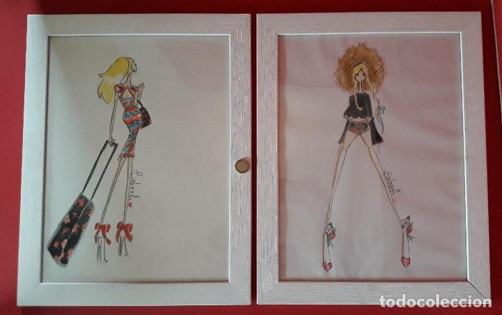 Arte: CUADRO CON DIBUJO , BOCETO DE MODA - Foto 1