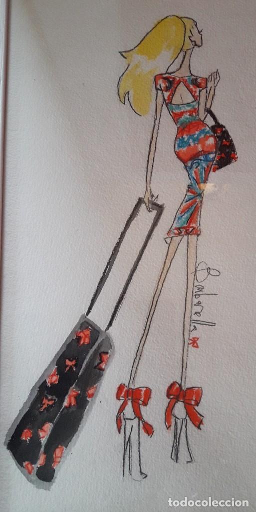 Arte: CUADRO CON DIBUJO , BOCETO DE MODA - Foto 3