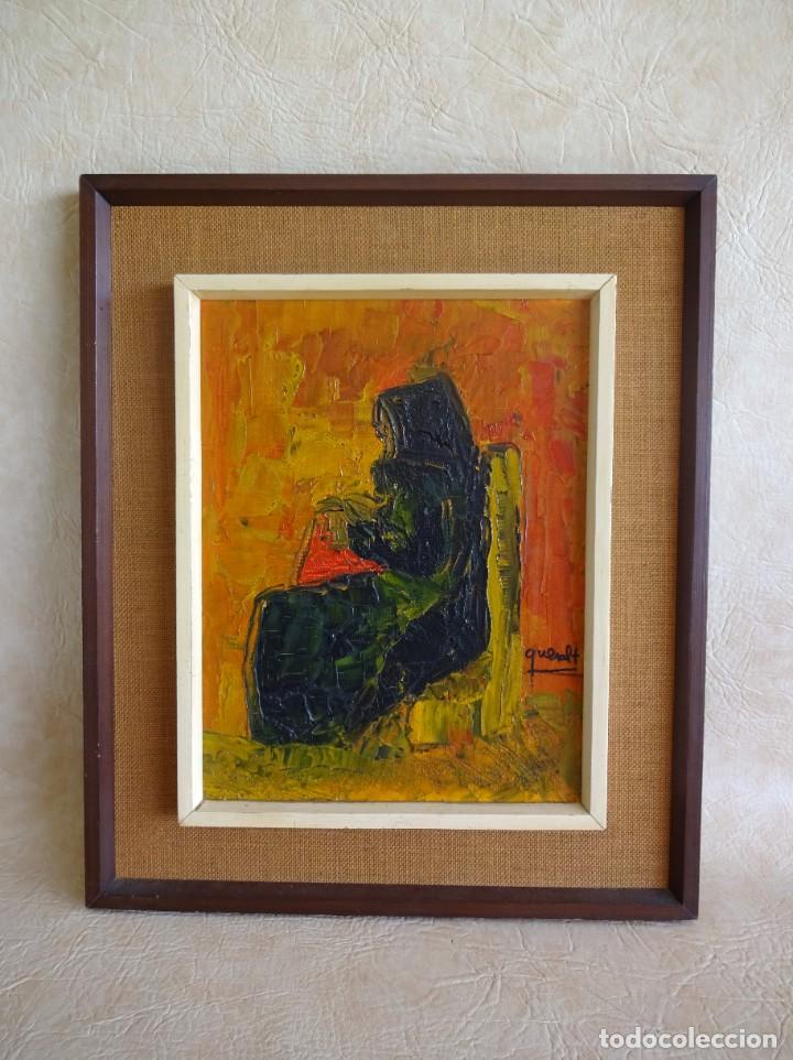 Arte: cuadro vella cosint de joan queralt i de quadras oleo a espatula a&ntilde;o 1975 firmado