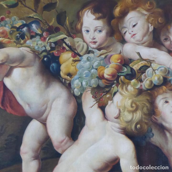 Arte: IMPRESIONANTE OLEO SOBRE LIENZO. - QUERUBINES - FIRMADA - Foto 3