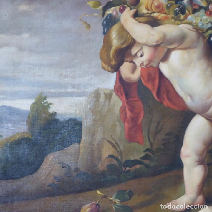 Arte: IMPRESIONANTE OLEO SOBRE LIENZO. - QUERUBINES - FIRMADA - Foto 4