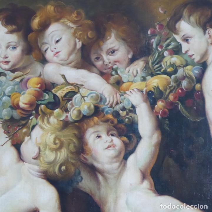 Arte: IMPRESIONANTE OLEO SOBRE LIENZO. - QUERUBINES - FIRMADA - Foto 5