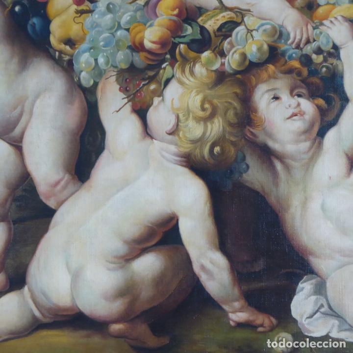 Arte: IMPRESIONANTE OLEO SOBRE LIENZO. - QUERUBINES - FIRMADA - Foto 6