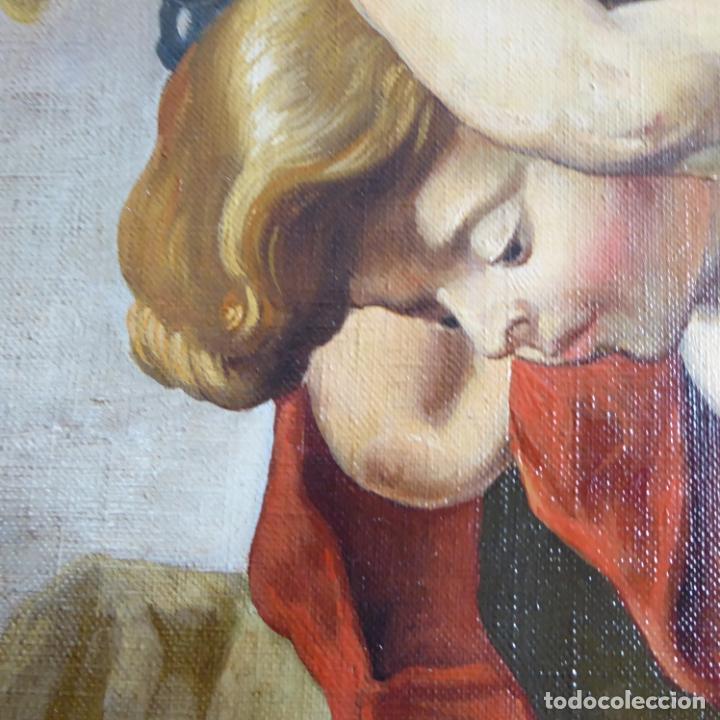 Arte: IMPRESIONANTE OLEO SOBRE LIENZO. - QUERUBINES - FIRMADA - Foto 11