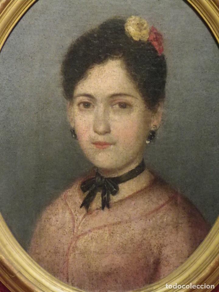 Arte: Retrato de dama, c&iacute;rculo de Goya - Foto 2