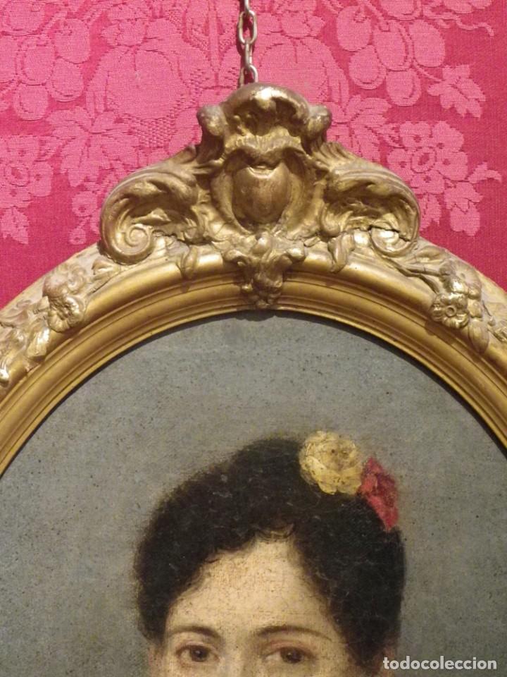 Arte: Retrato de dama, c&iacute;rculo de Goya - Foto 4