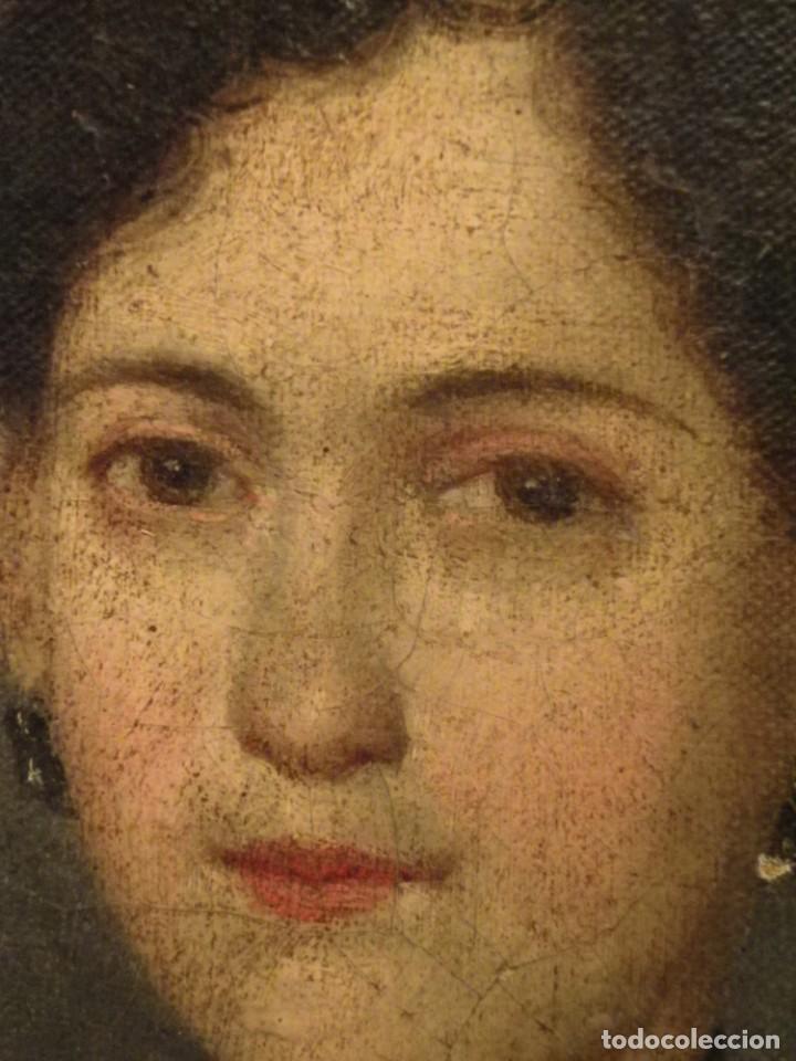 Arte: Retrato de dama, c&iacute;rculo de Goya - Foto 8