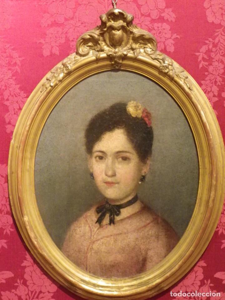 Arte: Retrato de dama, c&iacute;rculo de Goya - Foto 9