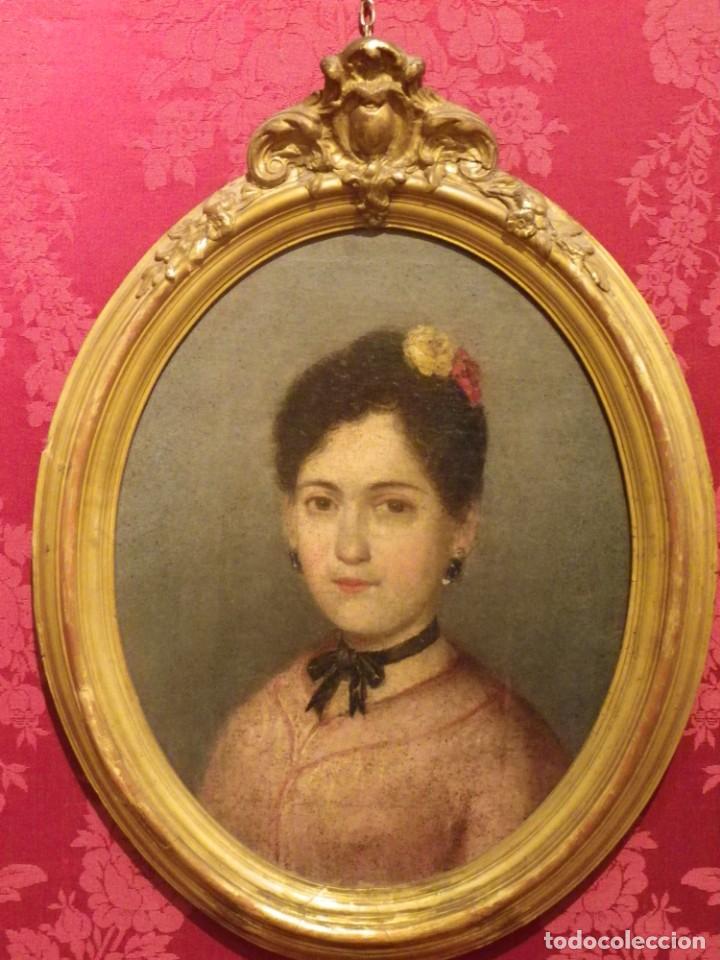 Arte: Retrato de dama, c&iacute;rculo de Goya - Foto 10