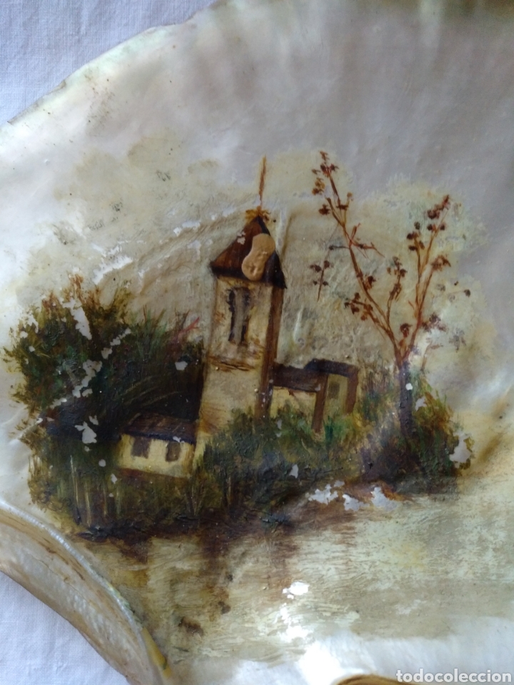 Arte: CONCHA DE NACAR PINTADA AL &Oacute;LEO - Foto 2
