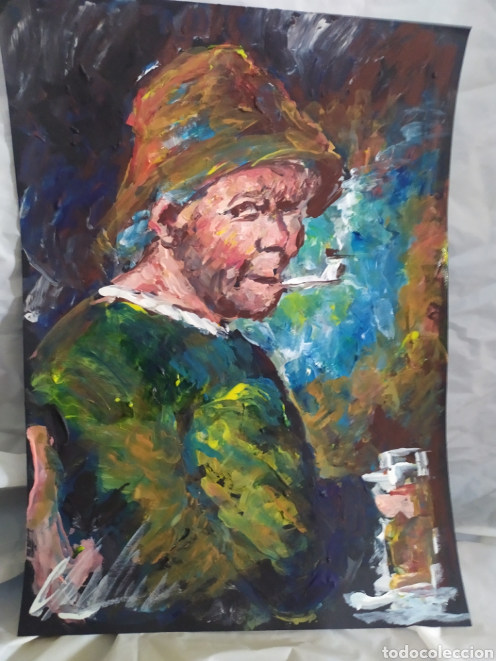 Arte: Hombre con pipa (original) - Foto 1