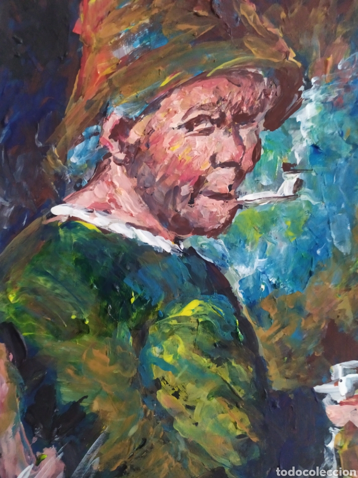 Arte: Hombre con pipa (original) - Foto 4