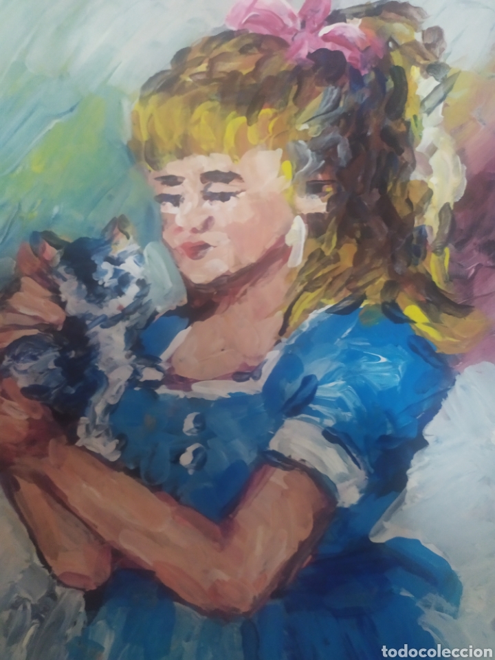 Arte: Junto a mi gato (original) - Foto 2