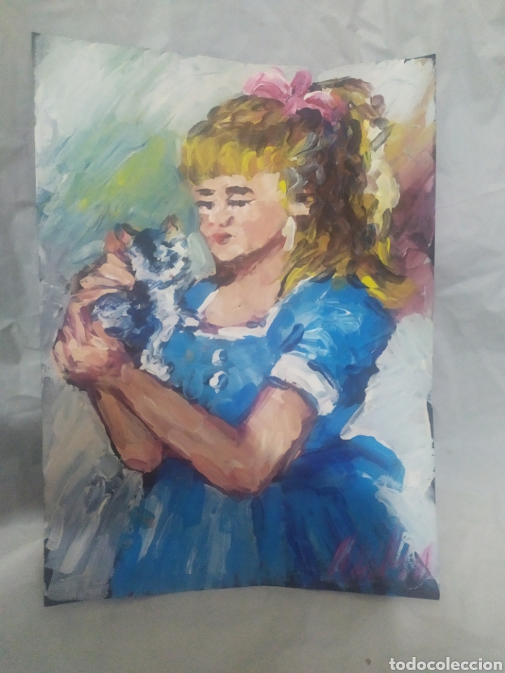 Arte: Junto a mi gato (original) - Foto 3