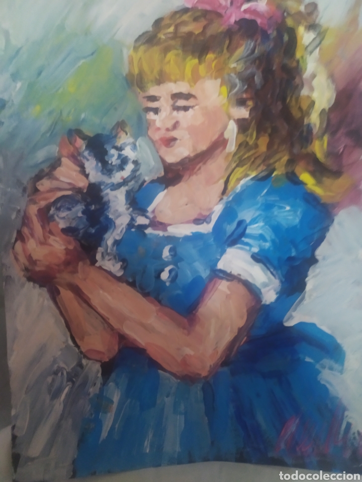 Arte: Junto a mi gato (original) - Foto 5