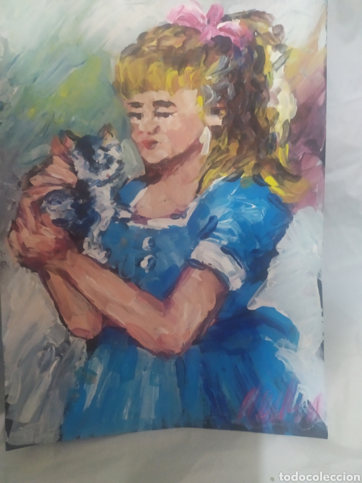 Arte: Junto a mi gato (original) - Foto 7