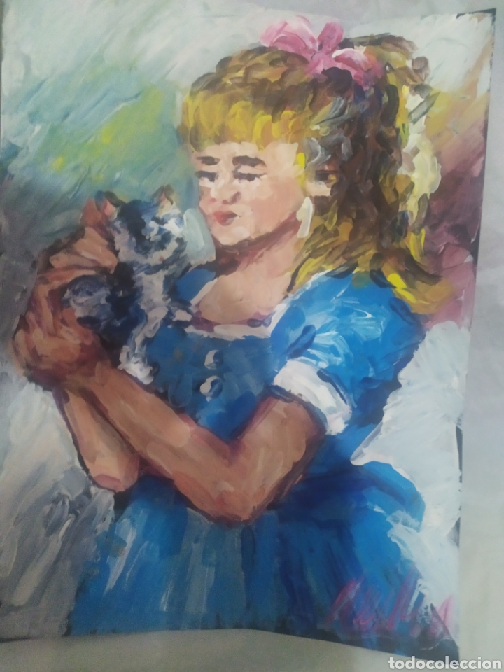 Arte: Junto a mi gato (original) - Foto 10