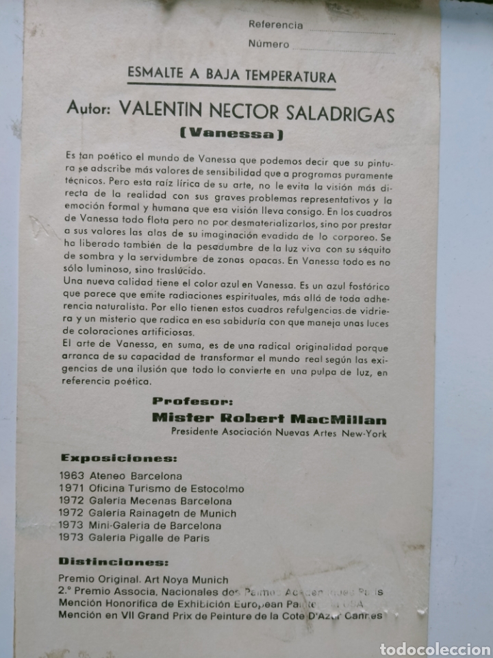 Arte: ORIGINAL DE VALENT&Iacute;N N&Eacute;CTOR SALADRIGAS - VANESSA -138/76CM - Foto 16