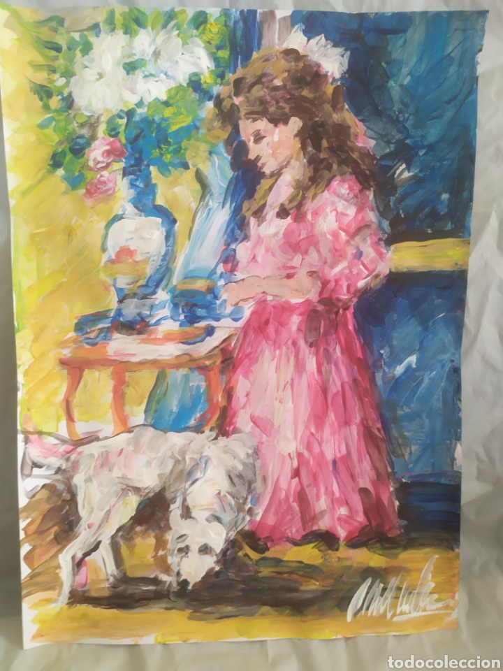 Arte: Ni&ntilde;a en el salon ( original) - Foto 2
