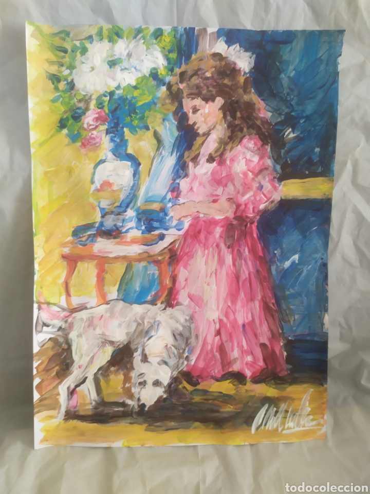 Arte: Ni&ntilde;a en el salon ( original) - Foto 3