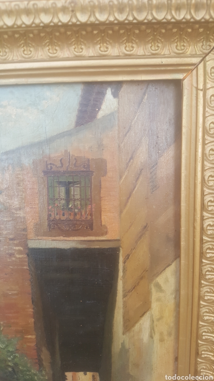 Arte: oleo sobre tabla Toledo cobertizos - Foto 2