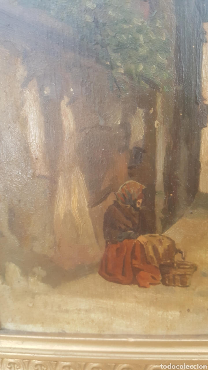 Arte: oleo sobre tabla Toledo cobertizos - Foto 5