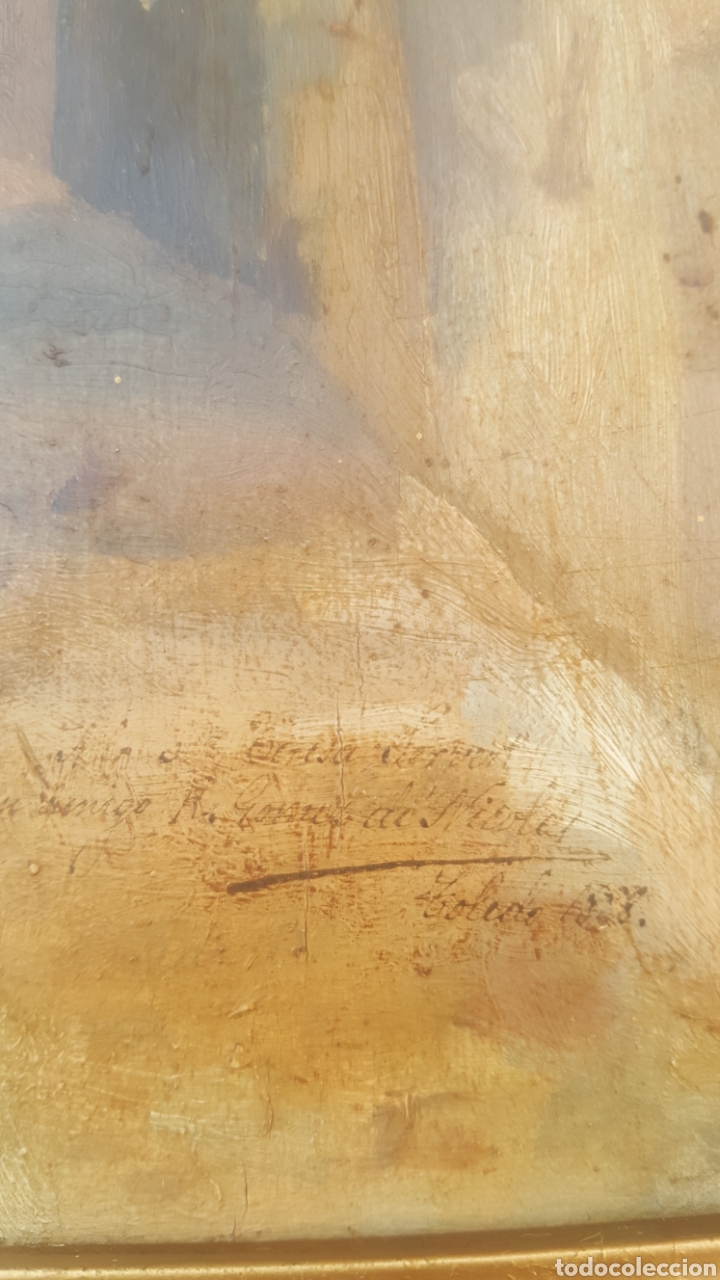 Arte: oleo sobre tabla Toledo cobertizos - Foto 3