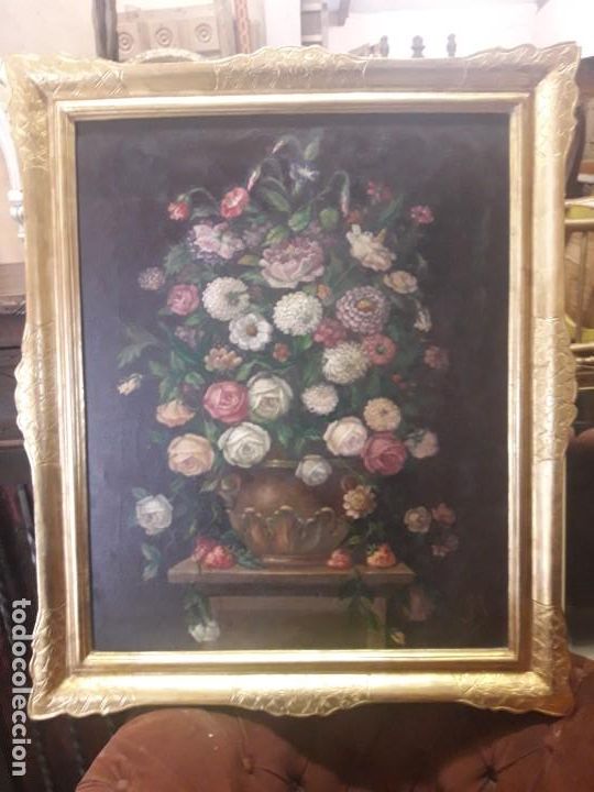 Arte: Florero &oacute;leo sobre lienzo - Foto 1