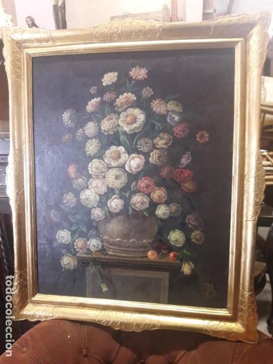 Arte: Florero &oacute;leo sobre lienzo - Foto 1