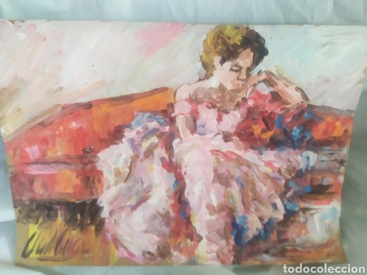 Arte: Chica en el sofa (original) - Foto 2