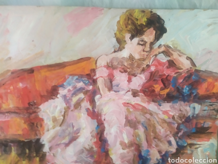Arte: Chica en el sofa (original) - Foto 3