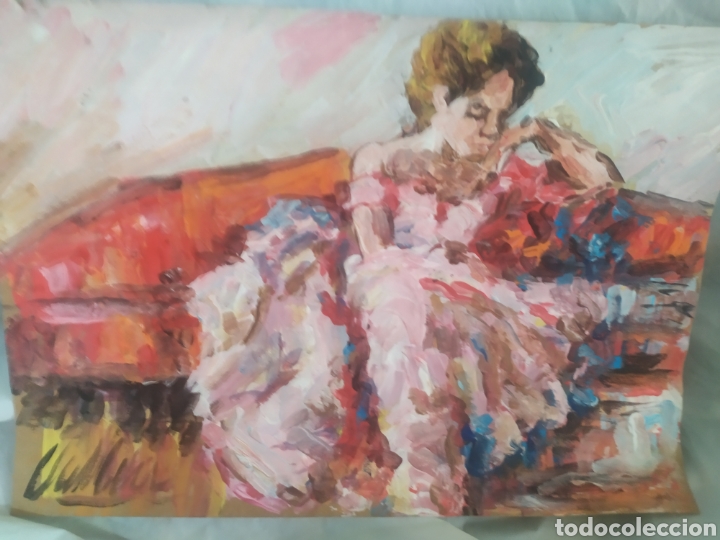 Arte: Chica en el sofa (original) - Foto 4