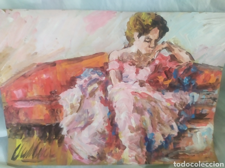 Arte: Chica en el sofa (original) - Foto 1