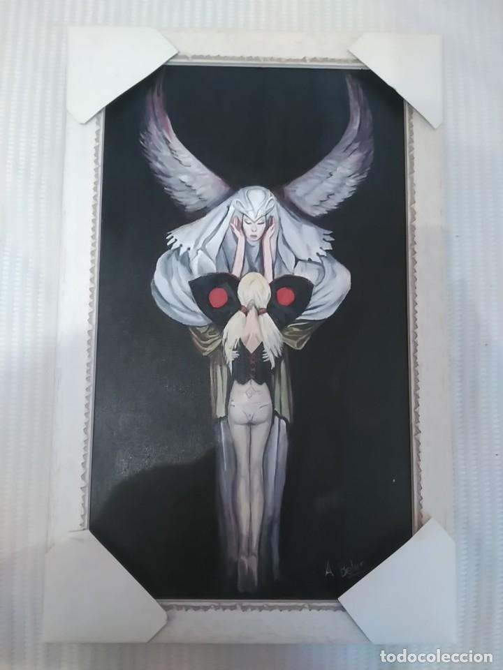 Arte: Cuadro al &oacute;leo (29x46cm) ANGEL Y DEMONIO - Foto 1