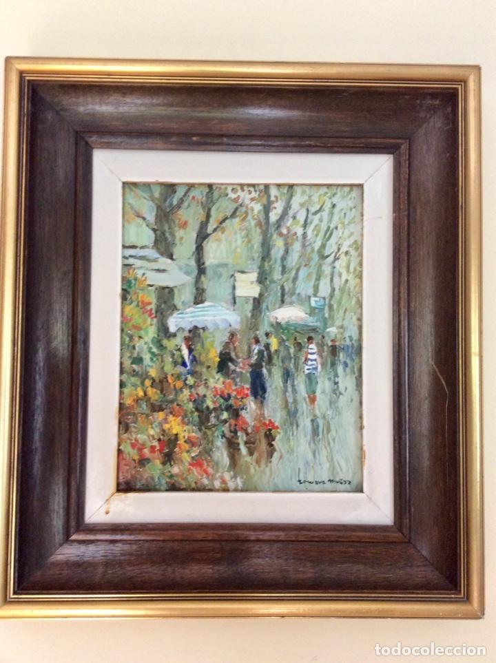 Arte: Cuadro. &Oacute;leo. Rambla de las flores. - Foto 8