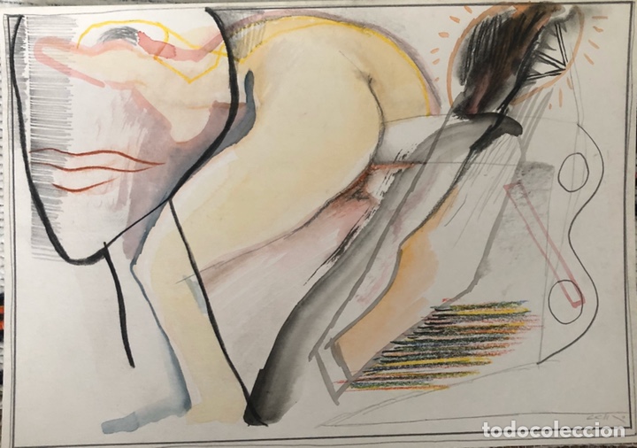Art: Jos&eacute; Luis Cano-T&eacute;cnica mixta sobre cart&oacute;n-Erotico.