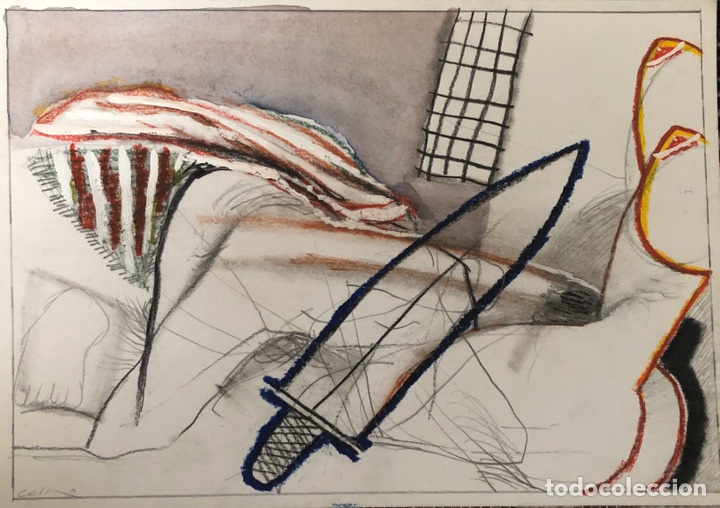 Arte: Jos&eacute; Luis Cano-t&eacute;cnica mixta sobre cartulina.Erotico.