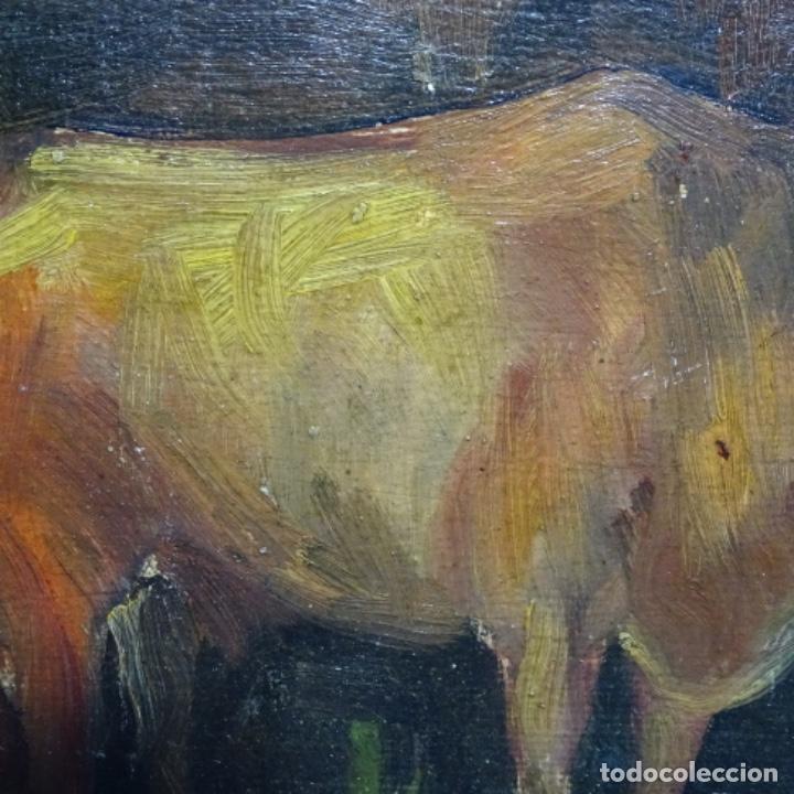 Arte: &Oacute;leo sobre tablex an&oacute;nimo.escuela gallega de buen trazo. - Foto 4