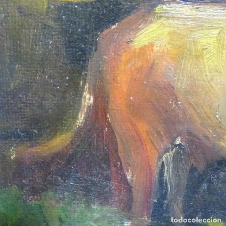 Arte: &Oacute;leo sobre tablex an&oacute;nimo.escuela gallega de buen trazo. - Foto 5