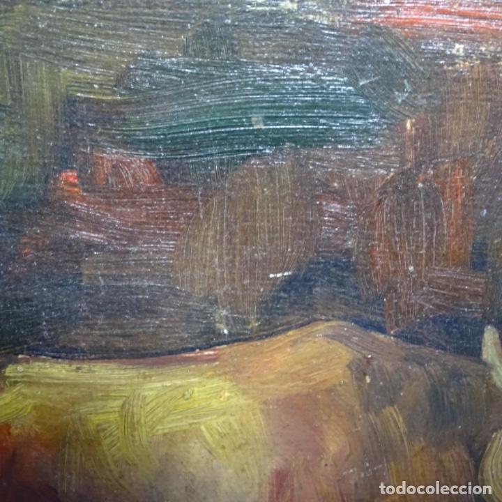 Arte: &Oacute;leo sobre tablex an&oacute;nimo.escuela gallega de buen trazo. - Foto 6