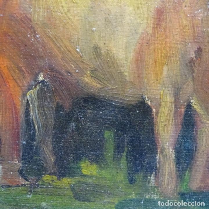 Arte: &Oacute;leo sobre tablex an&oacute;nimo.escuela gallega de buen trazo. - Foto 7