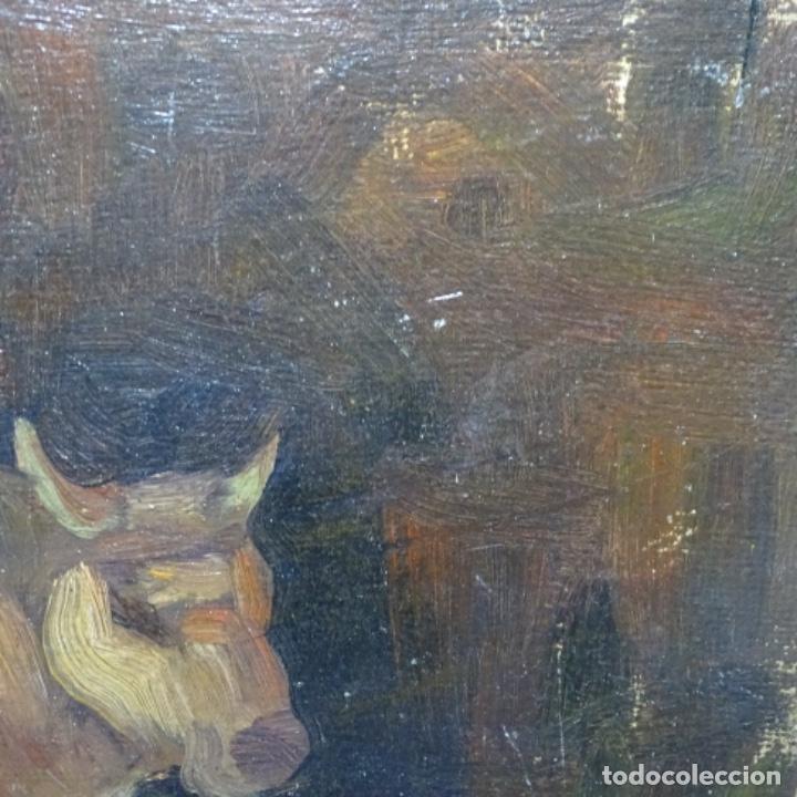 Arte: &Oacute;leo sobre tablex an&oacute;nimo.escuela gallega de buen trazo. - Foto 8