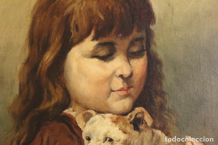 Arte: oleo sobre lienzo NI&Ntilde;A CON PERRO - Foto 10