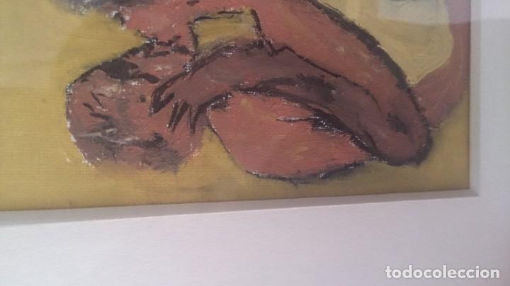 Arte: &Oacute;leo sobre tablex EL BESO 16x10ctms - Foto 8